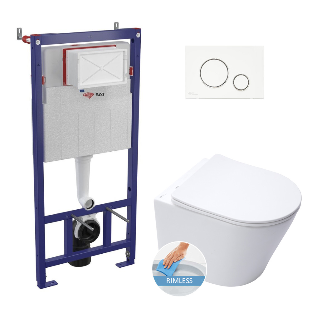 Swiss Aqua Technologies Wall hung toilet set frame + SAT Infinitio matt