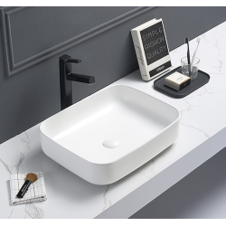 Swiss Aqua Technologies Rectangular countertop basin set 50x39x13cm without overflow + Infinitio white free-flow waste