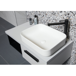  Rectangular countertop basin set without overflow + Infinitio white free-flow waste (SETSATINF5039M-SP)