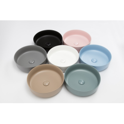  Countertop washbasin 39x39x12 cm without overflow , matte blue (SATINF3939LBLM)