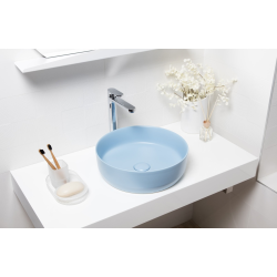 Countertop washbasin 39x39x12 cm without overflow , matte blue (SATINF3939LBLM)