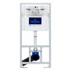 Villeroy & Boch Toilet Viconnect support frame + SAT matt black Rimless toilet + Softclose seat + Matt chrome plate (VCNBLSAT3)