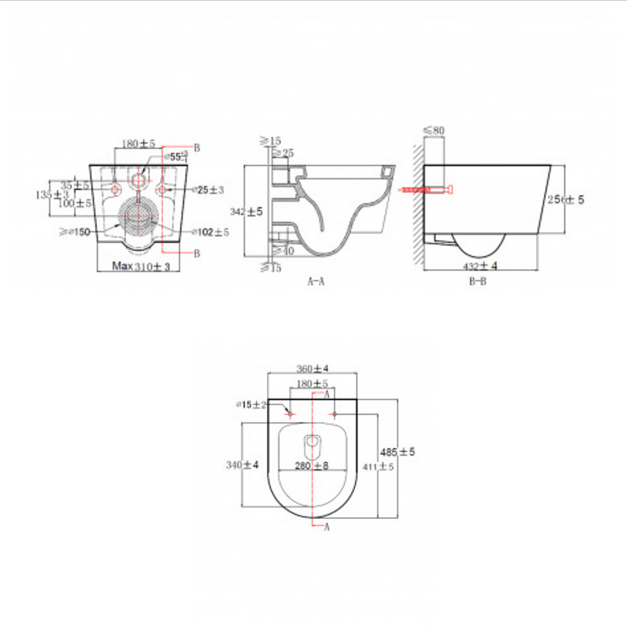Geberit Toilet set Geberit Frame + SAT Rimless Matt Black bowl + Soft