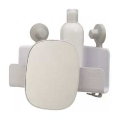Joseph Joseph EasyStore™ Corner Shower Shelf with Removable Shatterproof Mirror, white (70549)