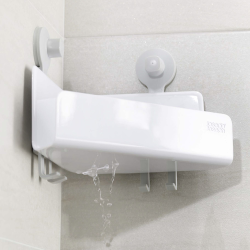 Joseph Joseph EasyStore™ Corner Shower Shelf with Removable Shatterproof Mirror, white (70549)