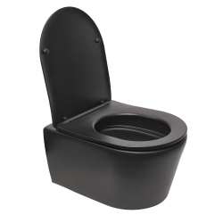 Grohe 0.82m low height Rapid SL frame + Black SAT rimless bowl + Grohe brushed gold flush plate  Grohe 0.82m low height Rapid SL frame + Black SAT rimless bowl + Grohe brushed gold flush plate