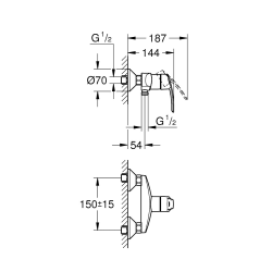Start Single-Lever Shower Mixer with Temperature Limiter, Chrome (32279001)  Start Single-Lever Shower Mixer with Temperature Limiter, Chrome (32279001)