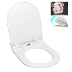 Idevit Ultra slim, soft-close toilet seat to fit most toilet bowls, white (EASYSLIM44)