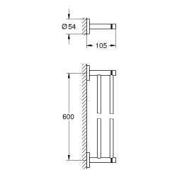  Essentials Metal Double Towel Rail with concealed fastening, Cool Sunrise (40802GL1)