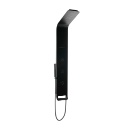 Anima Aluminium Wall-Mounted Shower Tower with 4-Function Mixer, waterfall, and massage jets, black (ALUSHOWERC)