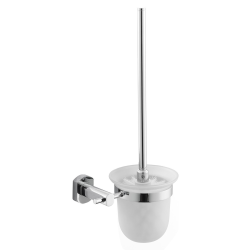  Cube Way Accessory Set Wall-Mounted Toilet Brush + Toilet Roll Holder, Chrome (CubeWay-SET)