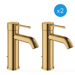 DUO Set of 2 Grohe Essence Basin Mixers 1/2" S-Size, Cool Sunrise (23589GL1-DUO)