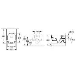 Villeroy & Boch AVENTO Rimless Wall-Hung Toilet with Soft-Close Quick Release Seat (5656HR01)