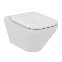 Ideal Standard Tonic II Ideal Plus Aquablade Wall-Hung Pan 355 x 560 x 350 mm + Soft-Close Seat, White (K3158MA)