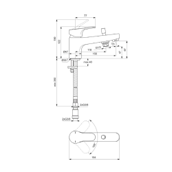  C2 Olyos Monobloc Bath-Shower Mixer Tap, Chrome (D2503AA)