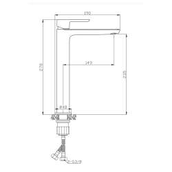 Swiss Aqua Technologies Mood XL Single-Lever Basin Mixer, without pop-up waste, G3/8, Chrome (SATBSMOOD285)