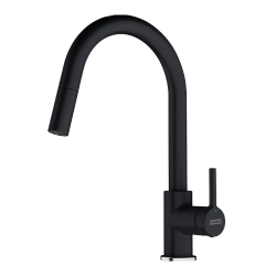 Franke Lina Single-Lever Kitchen Mixer Tap with Pull-Out Spray, 215 x 360 mm, 150° spout rotation, Onyx (115.0626.055)