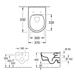 Villeroy & Boch Toilet Support Frame Pack + Arceauslim Wall-Hung Bowl + SoftClose Seat + Chrome Flush Plate (ViconnectArceauSlim)