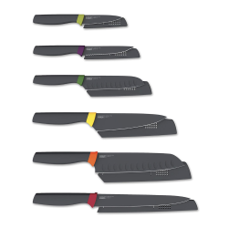 Joseph Joseph Elevate™ Set of 6 Knives with Stainless Steel Blades + Integrated Tool Rest, Multicolor (98437)