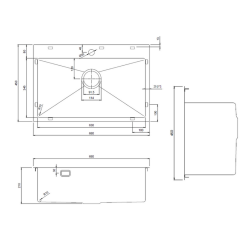  Aurum Stainless Steel 304 Inset Sink, 68x45x21 cm, with Overflow, PVD Gold (SATSINK6845BG)