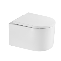 Swiss Aqua Technologies Wall-Hung Rimless Toilet with Invisible Fixings, Soft-Close Seat (SAT72010RREXP)