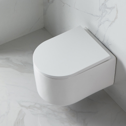 Swiss Aqua Technologies Wall-Hung Rimless Toilet with Invisible Fixings, Soft-Close Seat (SAT72010RREXP)