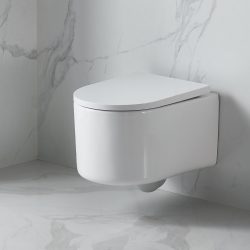  Wall-Hung Rimless Tornado Quiet Toilet with Invisible Fixings, Soft-Close Seat (SAT72010RTORP)