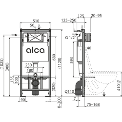 Support Frame for Wall-Hung Toilets + Cistern (AM101/1120)  Support Frame for Wall-Hung Toilets + Cistern (AM101/1120)