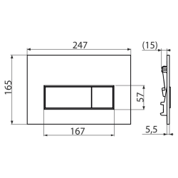 Alca Dual Flush Plate, White (M570)