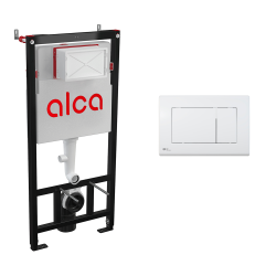 Frame Pack + Gloss White SAT Dual Flush Plate (Alca-SATAT20)