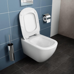 Toilet Pack Frame + AquaBlade Rimless Toilet +  Soft-Close Seat + White Flush Plate + Sound Insulation (ViConnectTesi2SET)