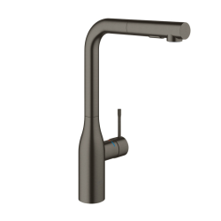 Swiss Aqua Technologies /Grohe Set Stainless Steel Built-In Kitchen Sink, 55x45x21cm + Essence Single-Lever Tap, Brushed Gun Metal (SATSINK5545BGM-SET1)