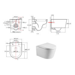 Villeroy & Boch Toilet set Frame + SATrimless toilet and invisible fixings + White plate + Wall cladding set (VCNSAT2SB)