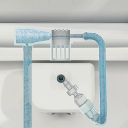 Geberit Toilet Frame + Swiss Aqua Technologies bowl with Thermostatic bidet + Softclose seat + White plate (SATCLEANGEB3)