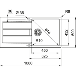 Sirius Built-in Sink 100×50cm, 1 Bowl with Drainer, Tectonite, Onyx + Swan Neck Mixer Tap, Fragranite, Onyx (S2D611-100C-LINA4)  Sirius Built-in Sink 100×50cm, 1 Bowl with Drainer, Tectonite, Onyx + Swan Neck Mixer Tap, Fragranite, Onyx (S2D611-100C-LINA4)