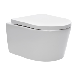  Extra-flat Toilet Frame + Swiss Aqua Technologies rimless + Seat + Plate + Wall cladding (SLIMSATCSB)