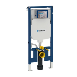 Geberit Toilet Frame + Swiss Aqua Technologies Rimless toilet + White plate (SLIM-BREVIS-C)