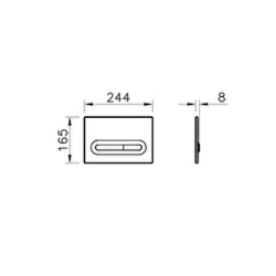 Loop T Dual flush plate, matt black (740-0711)