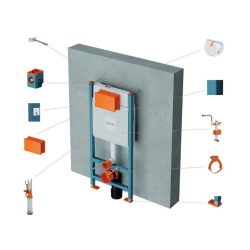  Toilet Pack V-Fix Frame + SAT Rimless Toilet + Soft-Close Seat + Matt Black Flush Plate (V-FixSATrimless-6)