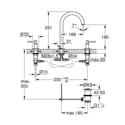  Grohe Atrio basin mixer with spout, Chrome (20009003)