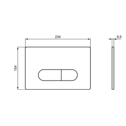 Oleas Mechanical Flush Plate 234x8.5x154 mm, White (R0115AC)