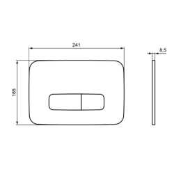  Oleas Mechanical Flush Plate, 241x8.5x165 mm, Matte Black (R0123A6)