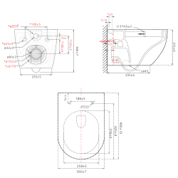  SAT Tornado rimless toilet with SoftClose seat and concealed fixings, white (SATFUS010RTORP)