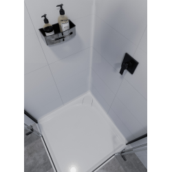 Swiss Aqua Technologies Shower basket 22 cm in stainless steel, Chrome and Black (SATDPOLCHC)