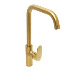 Swiss Aqua Technologies SAT DARK kitchen mixer tap with swivel spout, brushed gold (SATBSDA280LBZ)