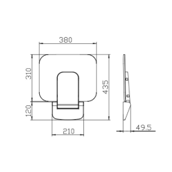 Folding shower seat 38 x 13.3 x 36.5 cm, PRM, white (SATDSEDPLB)