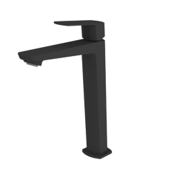 Swiss Aqua Technologies Feel tall basin mixer tap, without drain, matte black (SATBSFEEL285C)