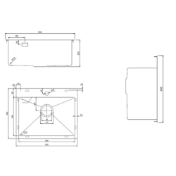  Timeless Build-in kitchen sink in stainless steel 304, 1 bowl, 55x45x21 cm, Brushed gold PVD (TMLKST-5545BG)