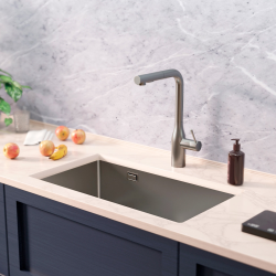  Timeless Undermount kitchen sink in 304 stainless steel, 68x45x21 cm, Gun Metal brushed PVD (TMLKSU-6845BGM)