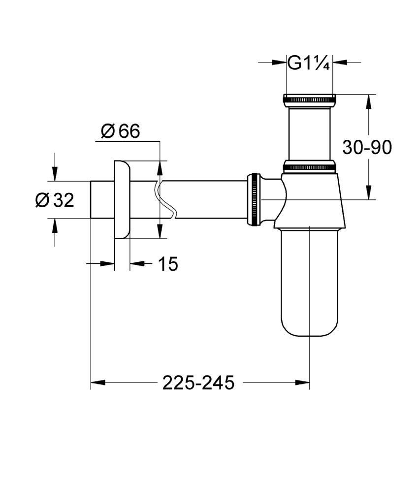 Grohe 28912000 Siphon pour lavabo - chrome